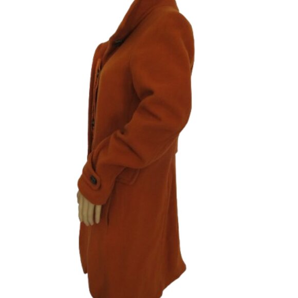 Lands' End Orange Long Wool and Cashmere Coat - Picture 4 of 9